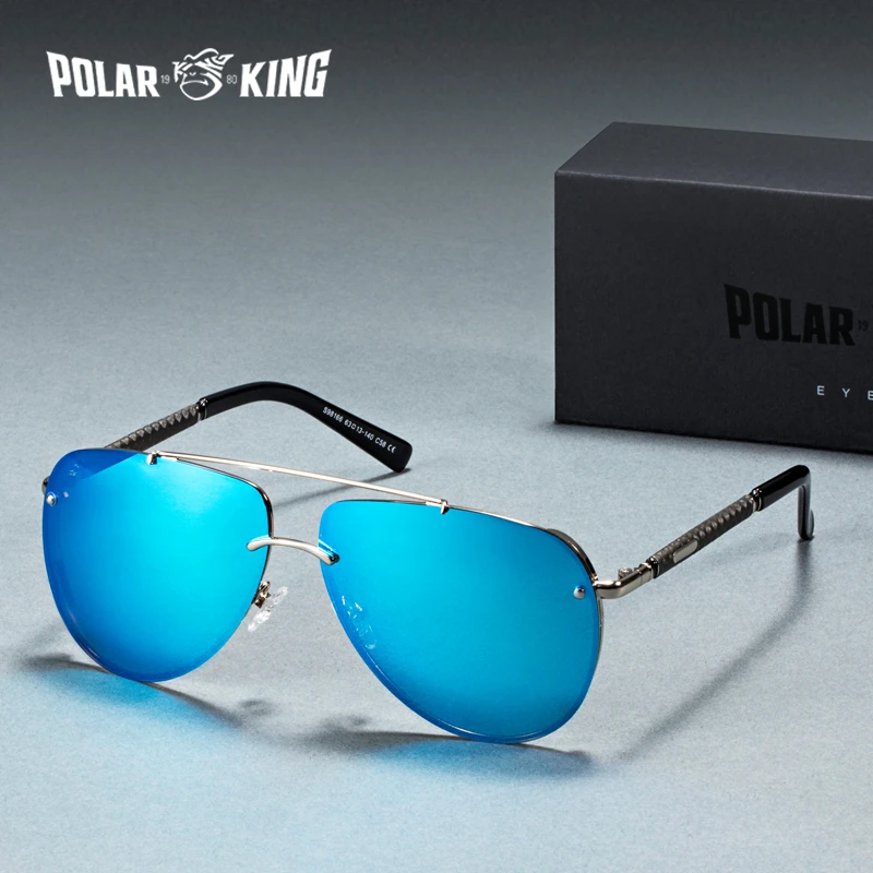 POLARKING Марка Дизайнер Металл Без оправы Поляризованные Мужские Солнцезащитные