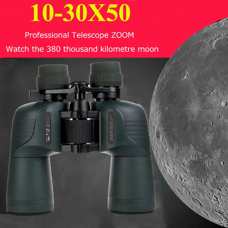 

10-30X50 Professional Night Vision Telescope Long Range Zoom Hunting Binoculars High Definition Camp Hiking Hunting Telescope