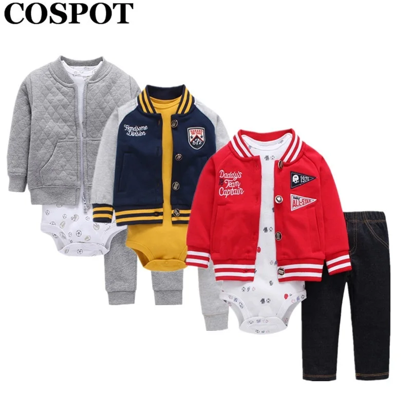 

Baby Boys Clothing Set Newborn 3Pcs Set Jacket+Romper+Pants Boys Outfit Coat Newborn Kids Clothes Sets Rush Sales 40F