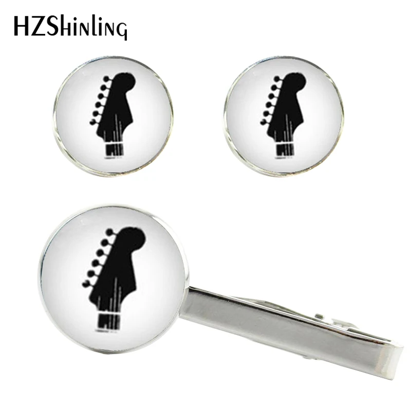 2017 New Acoustic Guitar Clips & Cufflinks Set Drum Kit Tie Clip Hand