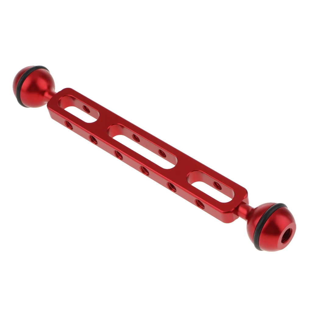 Dual Ball Joint Extension Aluminum Arm For Camera Diving Underwater Photography - Red (7.87 Inch Length)