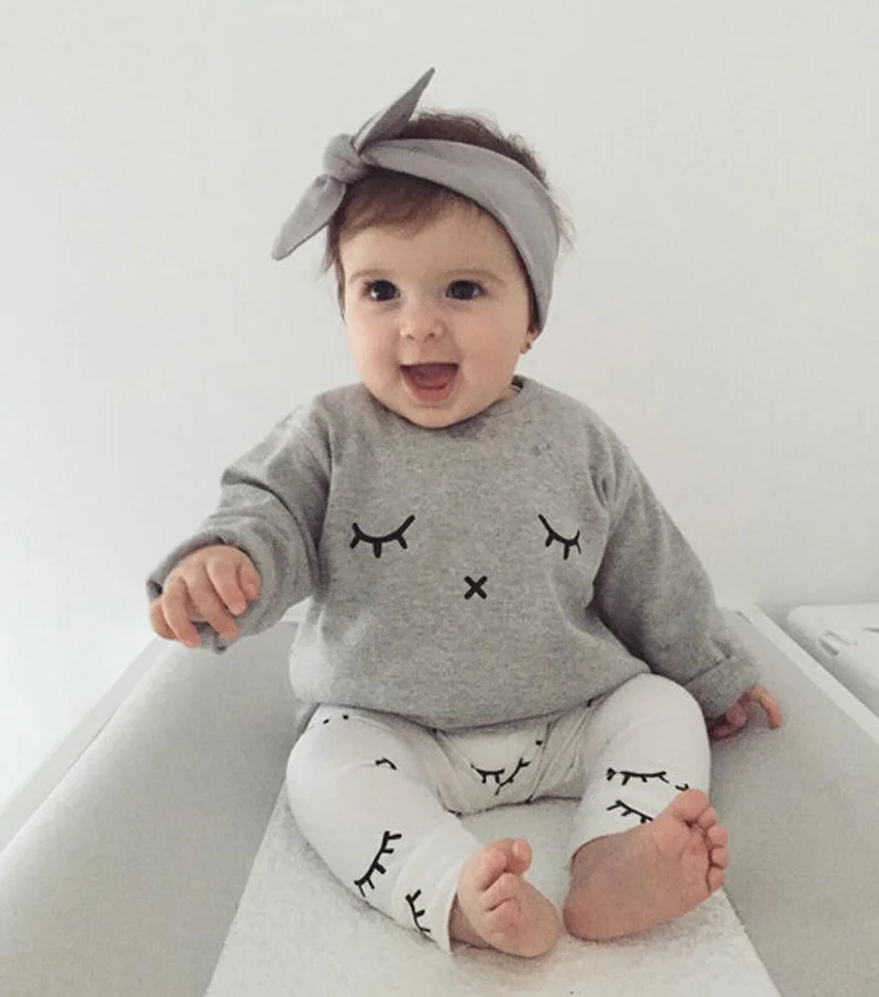 Baby Boys Girls Clothes Set Newborn Infant Autumn T Shirt Tops+Pants Outfits 2Pcs Clearance!