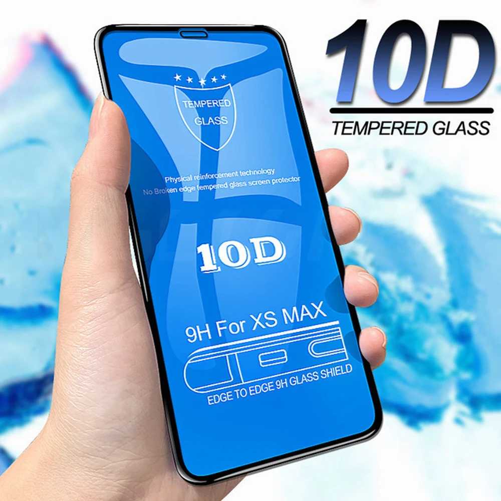  OTAO 10D Schutz Glas auf die Für iPhone 8 7 6 6 S Plus X XS MAX Glas Volle Abdeckung auf iPhone XR 