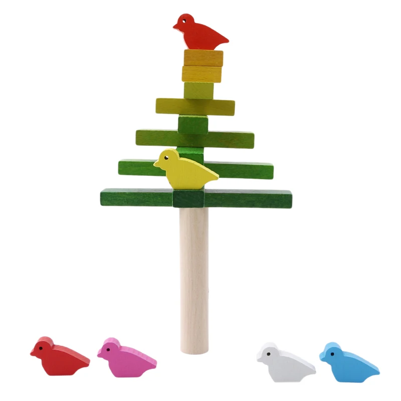 Игрушки для маленьких детей развивающие балансирующие блоки Деревянный игрушка для птиц Дети Баланс интерактивные игры блок подарок детей