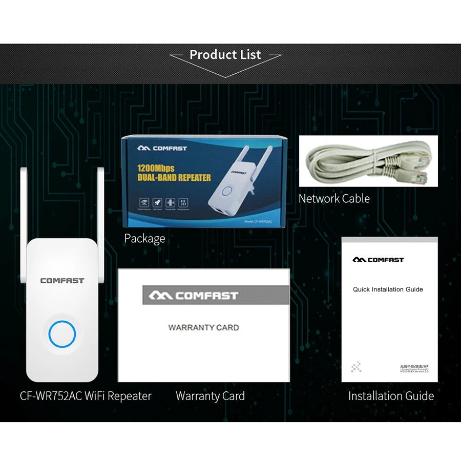 1200 Мбит/с COMFAST Диапазон Wi Fi Extender Dual Band 5 8 Ghz 2 4 ГГц Беспроводной сеть ретрансляции