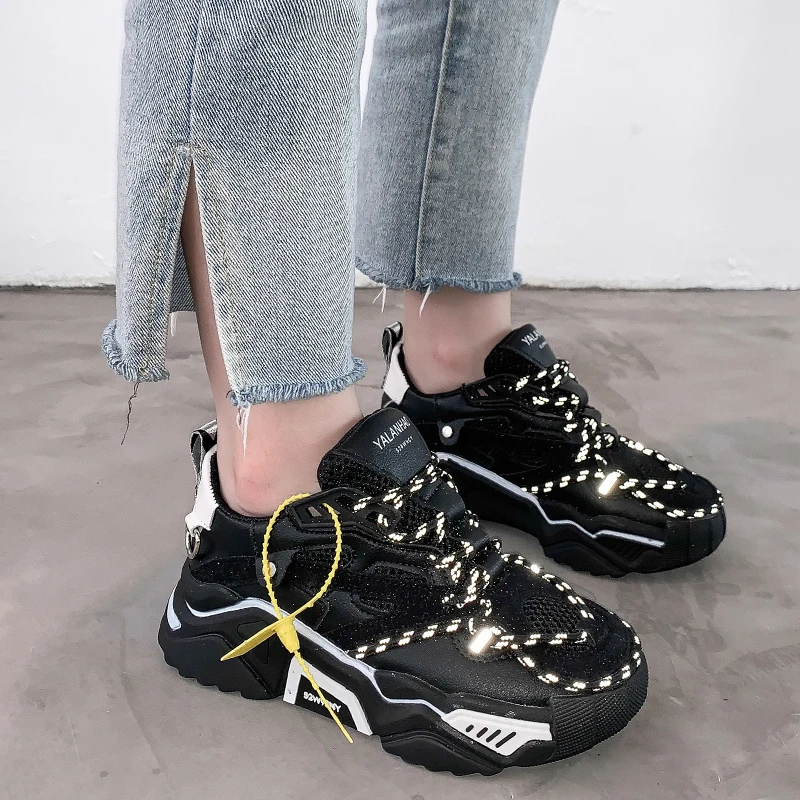 Дышащая сетчатая Женская Яркая обувь удобные резиновые женские Сникеры на платформе повседневная обувь Демисезонная женская обувь