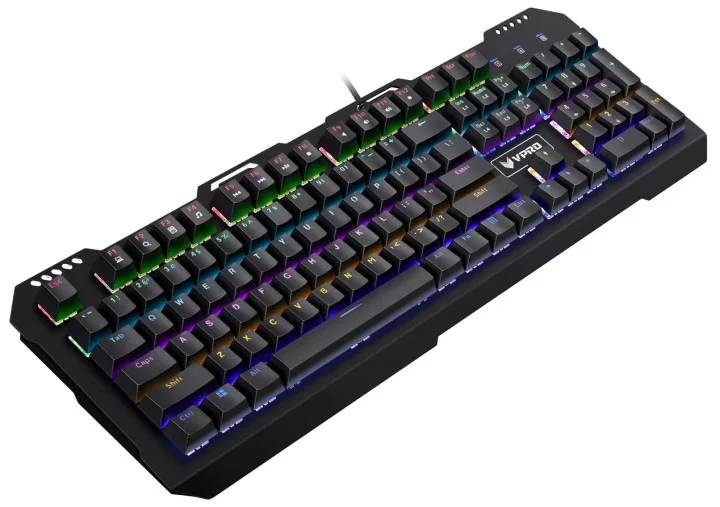 Rappo V560 Mechanical Gaming Keyboard Rainbow Backlit Alloy Metal Plate Rapoo MX Blue Switches