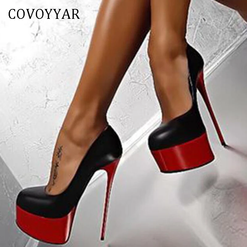 Covoyyar 2019 Sexy Extreme High Heels British Platform Lady Pumps