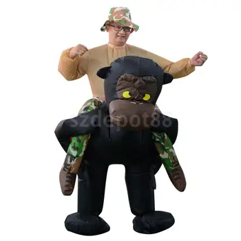 

Inflatable Gorilla Riding Adult Monkey Cosplay Costume Halloween Christmas Birthday Party Fancy Dress