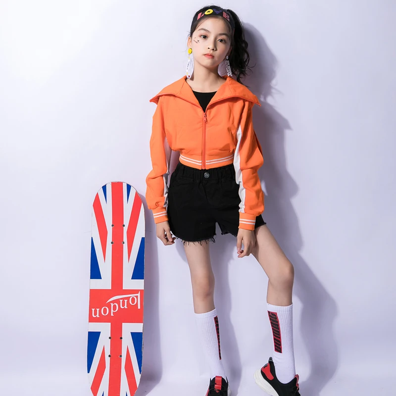 Jazz Costume For Girls Orange Hooded 