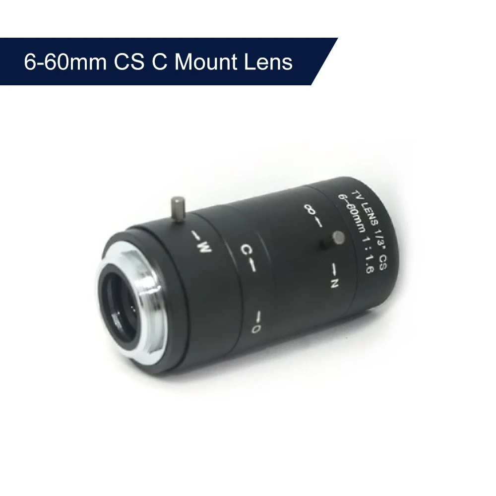 

6-60mm CS C Mount Lens Manual IRIS ZOOM Varifocal F1.6 for CCTV Camera Industrial Microscope