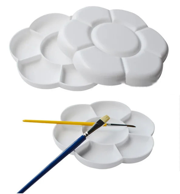 1 Plum Blossom Palette Seven-grid Water-Powder Palette Pigment Double Cover Available Diameter 16 cm Artistic supplies Painting 6
