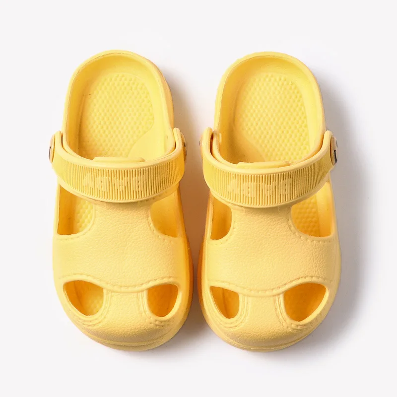 Детские сабо; обувь для девочек; Простые тапочки для малышей; Детские пляжные сандалии; Новинка; клоги для маленьких мальчиков; детская садовая обувь для девочек - Цвет: Yellow