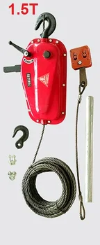 

1.5T 25--30M Manual wire rope pulling hoist for suspended electric platform, hand winch block steel wire rope hoist