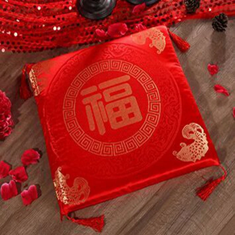Китайская Красная подушка на спинку сиденья, год, День Святого Валентина, свадебные подарки, домашний декор, диван, мягкая подушка на коленях