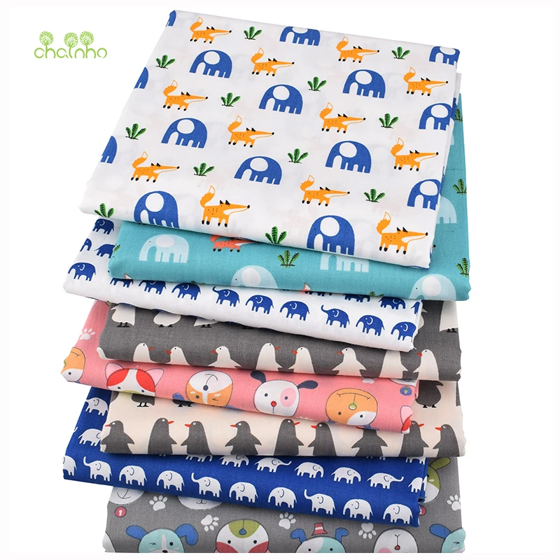 

Chainho,Cute Cartoon Series,Printed Twill Cotton Fabric,For DIY Quilting Sewing Baby&Children's Sheet,Pillow,Material,Half Meter