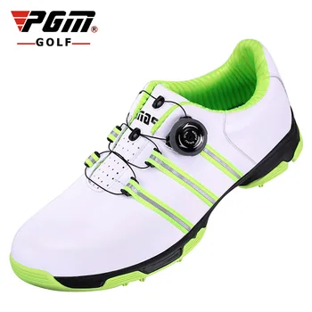 

2018 PGM Golf Shoes Men's Head layer Cowhide Anti Slip Patent Breathable Slot Patent Summer Waterproof Knobs Buckle Shoes