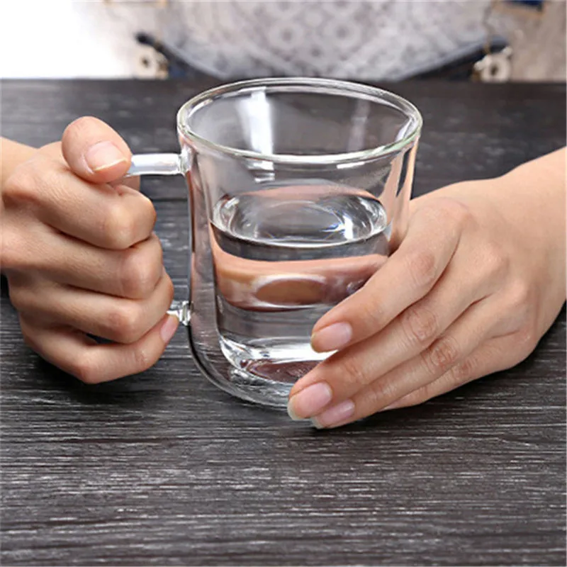 200ML Transparent Double Wall Glass Water Mug Glass Beer Coffee Mug Handmade Creative Beer Mug Tea Mugs1