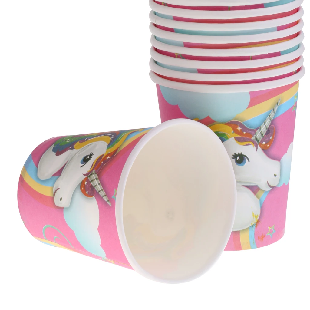 10 Pieces Unicorn Paper Cups Party Disposable Tableware Drinking Cups Wedding Party Favor Home Supplies