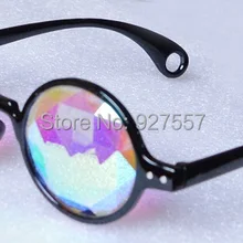 Очки-калейдоскопы в черной оправе с призматическое стекло