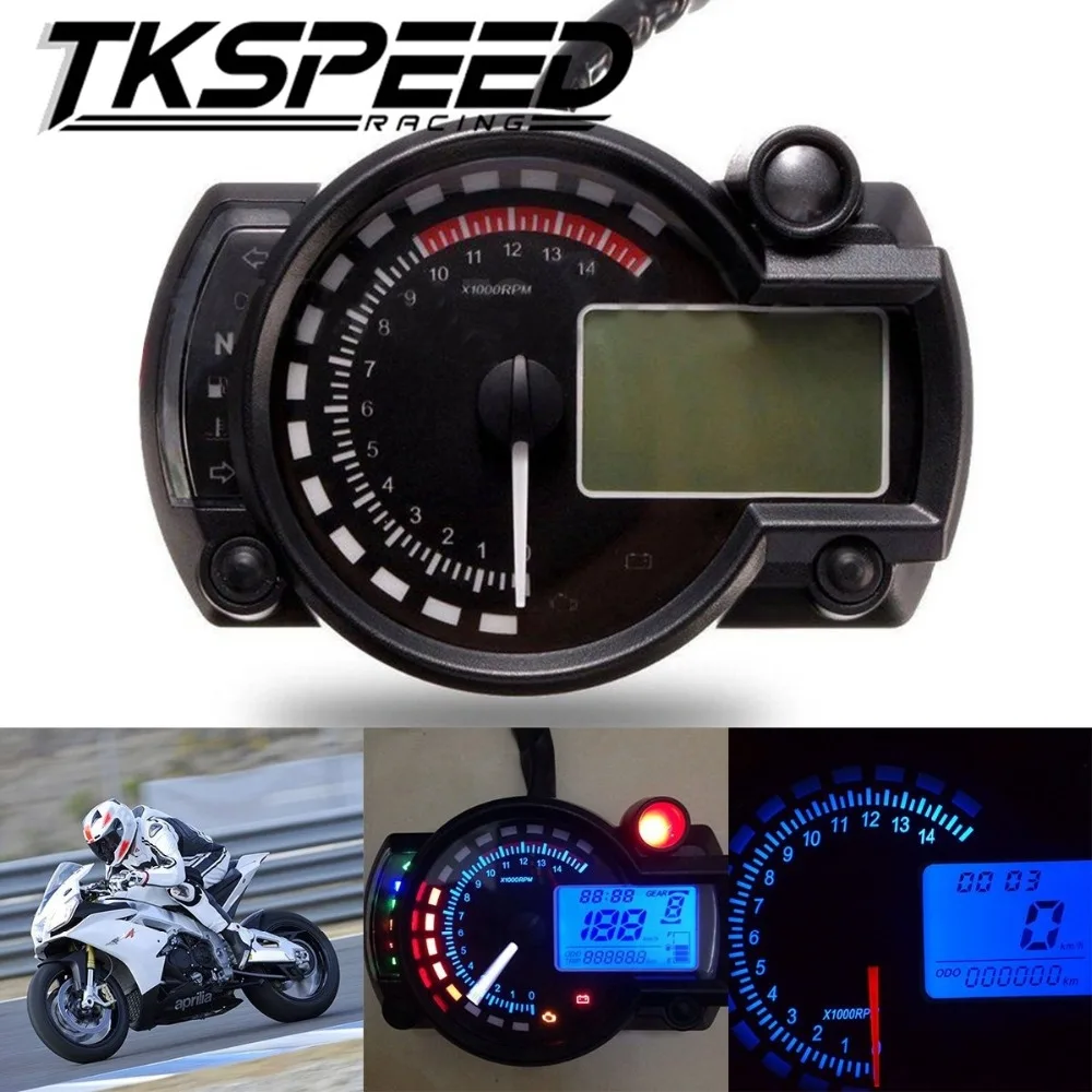 15000rpm Modern Motorcycle Digital Light LCD Digital Gauge Speedometer Tachometer Odometer Adjustable Motorcycle 7 color 15000rpm Modern Motorcycle Digital Light LCD Digital Gauge Speedometer Tachometer Odometer Adjustable Motorcycle 7 color