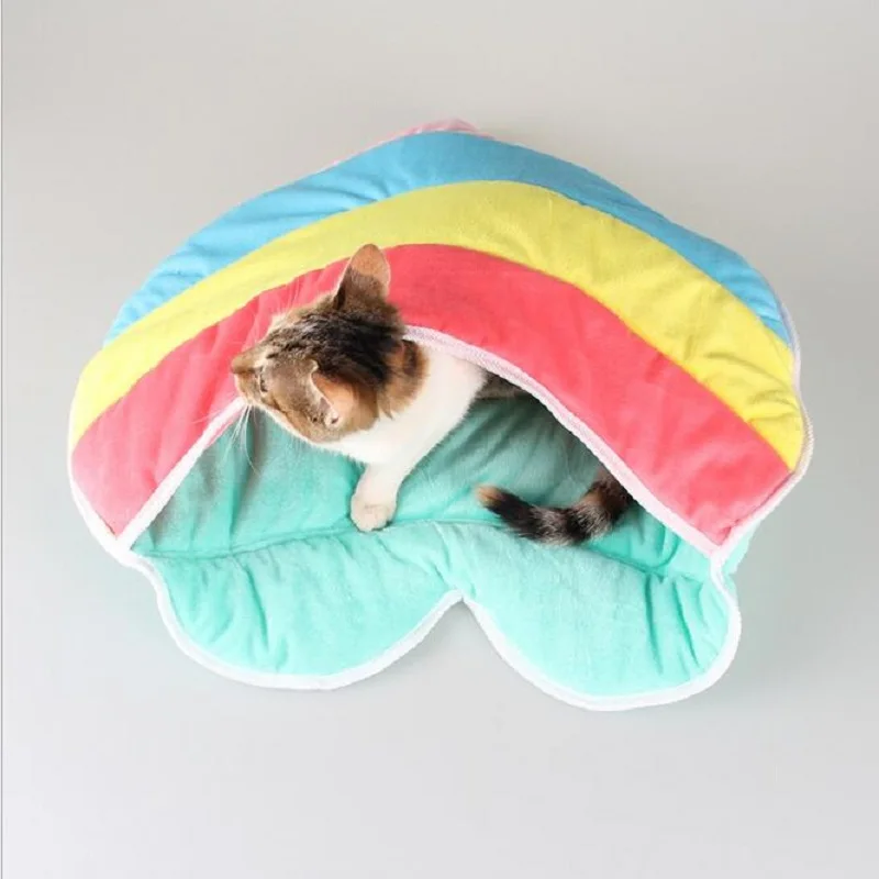 Lovely Heart Shape Cat Bed Small Medium Pet House Soft Suitable Cat