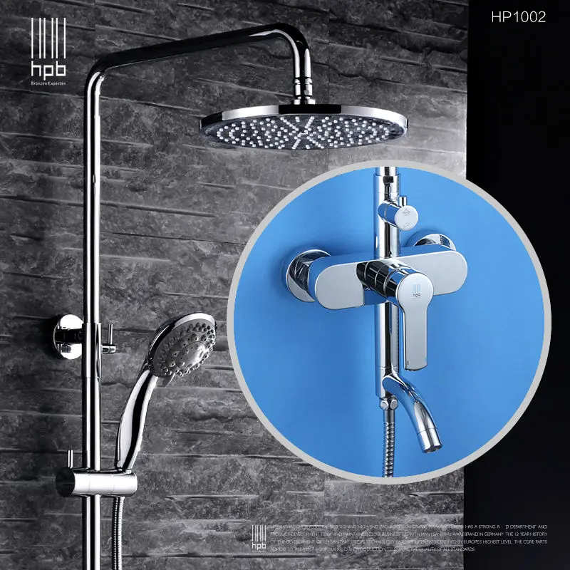 HPB Brass Bathroom Hot And Cold Water Mixer Bath Shower Set Faucet