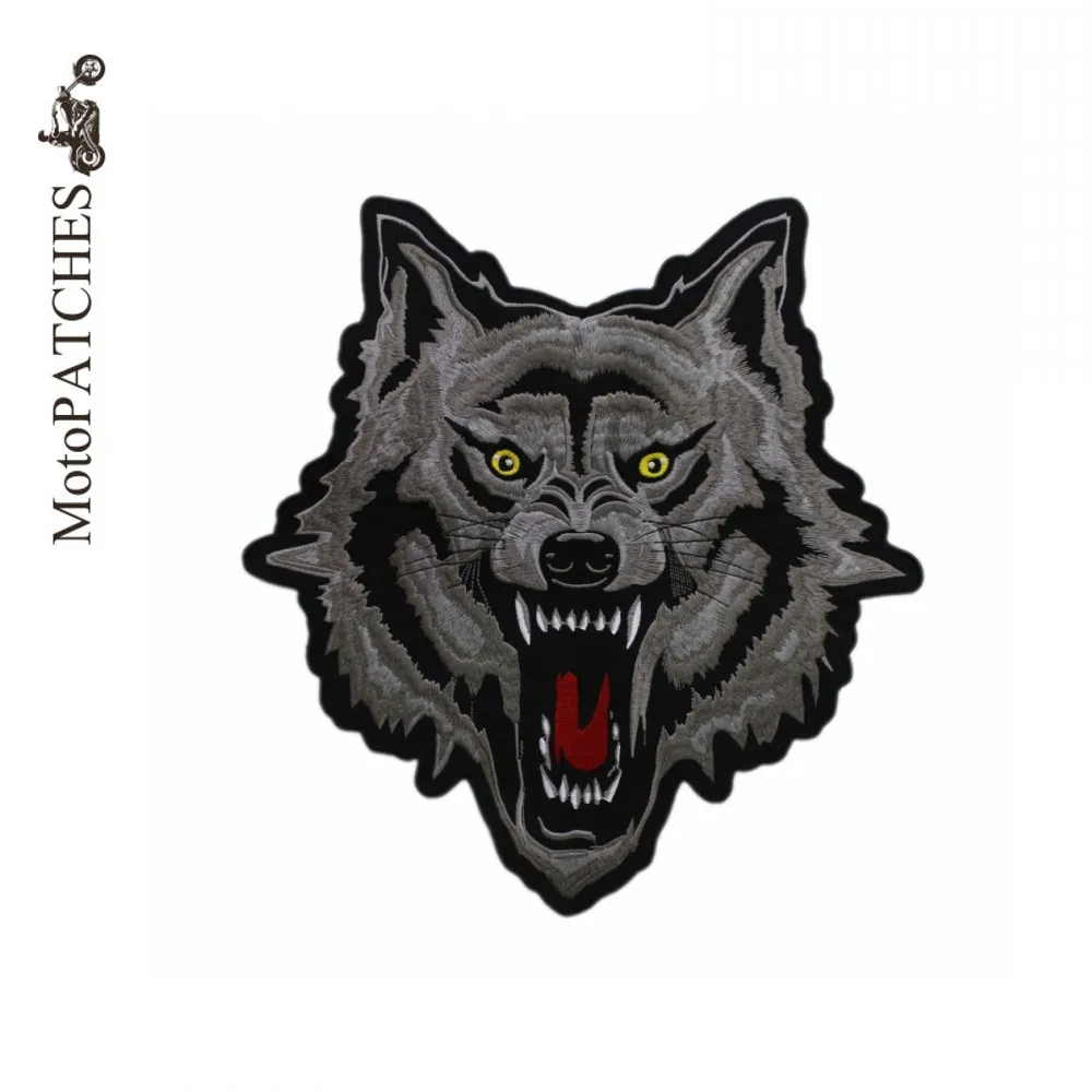 Gray Roar Wolf Personalized Quebec Canada Custom Embroidered Sew On