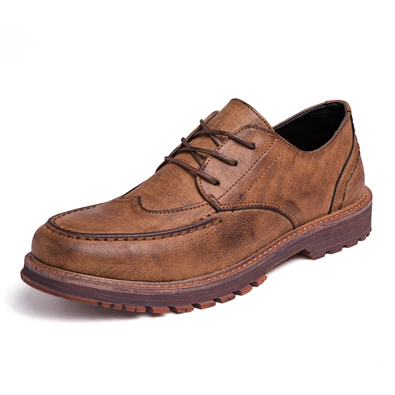 

ONLYMONKEY Men Leather Walking Shoes Height Increase Leather Sneakers