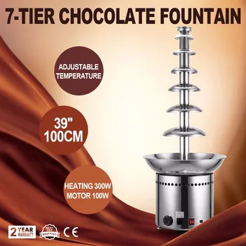 

Stainless Steel Commercial Electric 100cm 7-Tier Party Chocolate Fondue Fountain