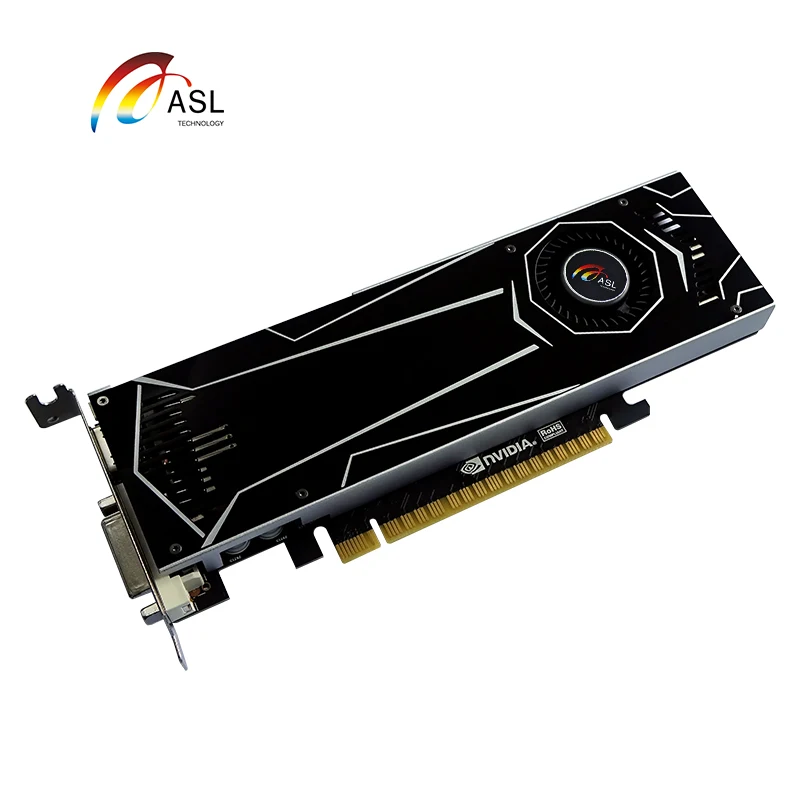 Новая Оригинальная видеокарта ASL GT1050 SSLP 2G GDDR5 128 бит видеокарты для nVIDIA Geforce GT 1050 Hdmi Dvi игры