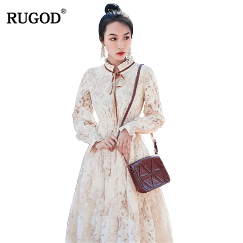 Женское Полупрозрачное платье RUGOD кружевное элегантное Сетчатое с цветочным