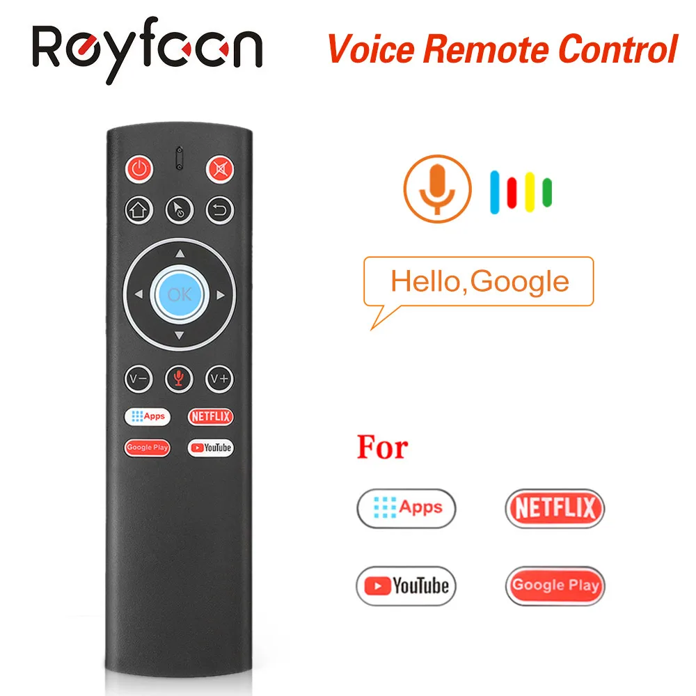 

T1 Voice Remote Control 2.4G Air Mouse G10 Gyroscope For Google Play Netflix Youtube Tx6 T95 max Q plus X88 Pro A95X F2 Tv Box