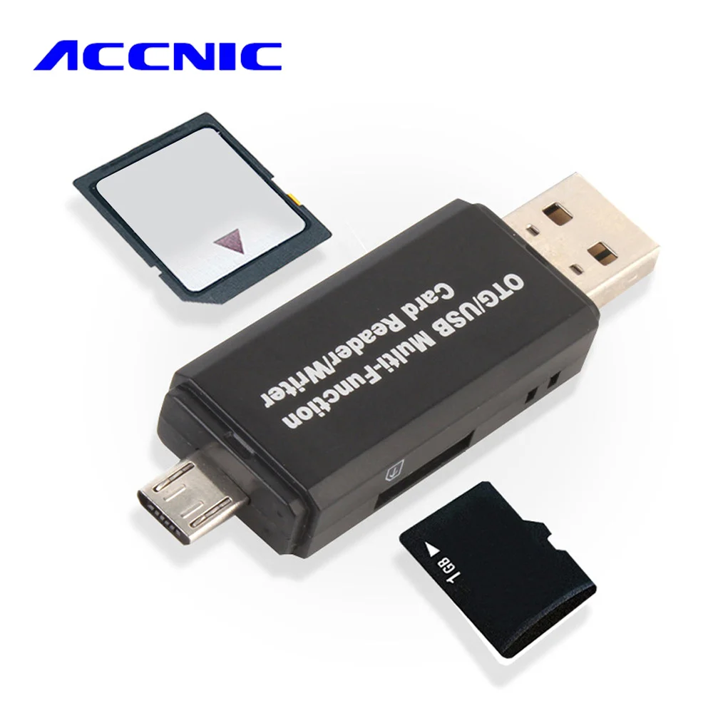ACCNIC USB 2 0 + OTG SD и SDXC TF кард ридер адаптер Многофункциональный U диск для ПК