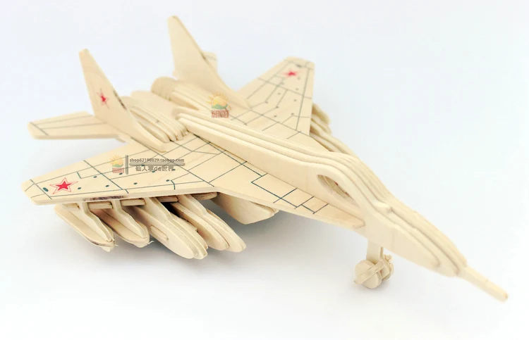 Mig 3D самолет деревянные пазлы ручной работы деревянный дети пазл детские