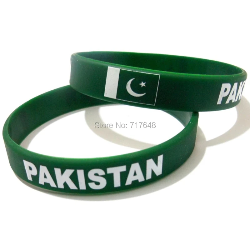 200pcs flag Pakistan wristband silicone bracelets free shipping by