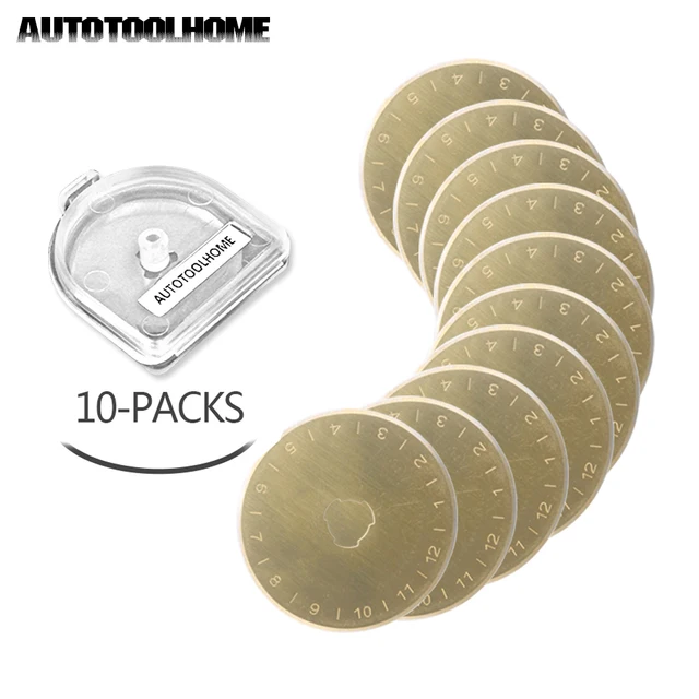 10 LAME ROTANTI Da 60mm - Per Taglierina, Tessuto, Carta, Scrapbooking E Cucito (Acciaio Inox)