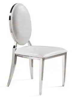 Современный обеденный стул из нержавеющей стали, европейская ткань для стула, тканевый металлический стул, домашний стул для отеля, модный простой стул - Цвет: white crocograin