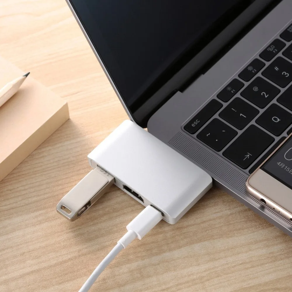USB 3,1 type-C концентратор к HDMI адаптер 4 к Thunderbolt usb type C концентратор USB адаптер к HDMI Поддержка MacBook Pro/Air