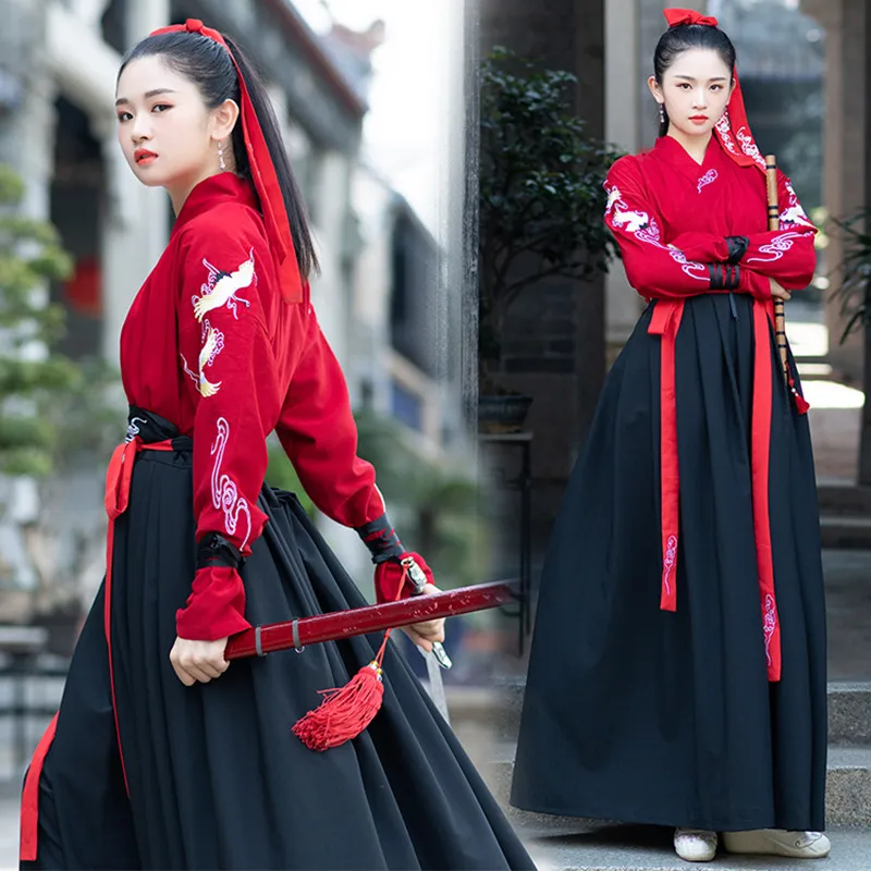 Женский сказочный элегантный костюм Hanfu для старинных студентов улучшенные