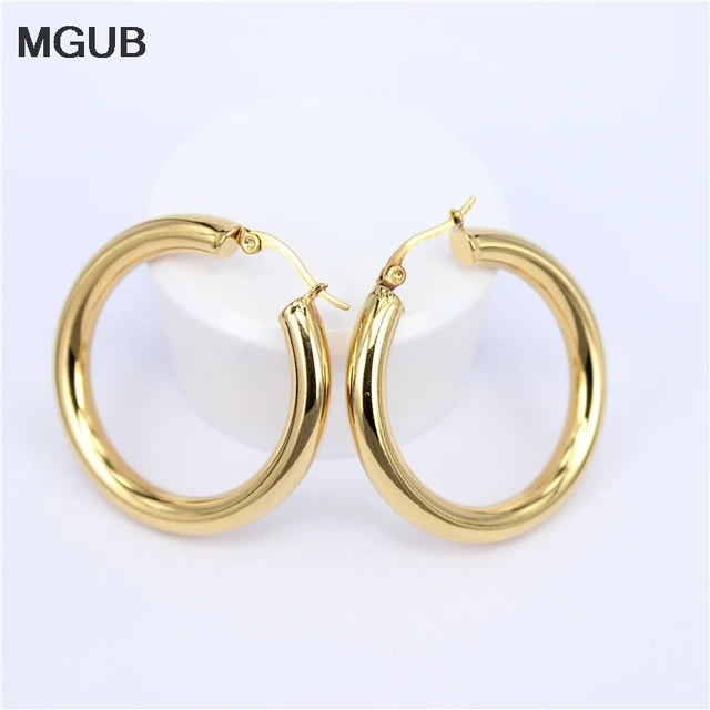Mgub Gold Color Circle Creole Earrings Stainless Steel Round Mgub Gold Color Circle Creole Earrings Stainless Steel Round Wives Hoop Gifts For