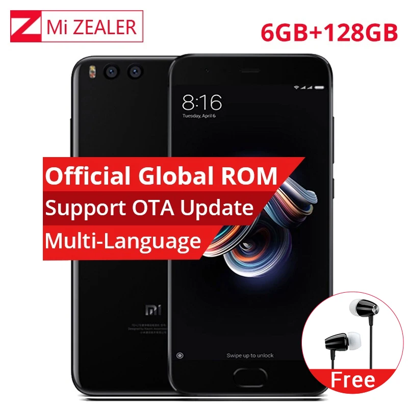  Global rom Xiaomi Mi Note 3 Мобильный телефон 6 ГБ ОЗУ 128 Гб ПЗУ Snapdragon 660 5,5 "четыре боковых изогнутых стекла двойная задняя 12.0MP камера 