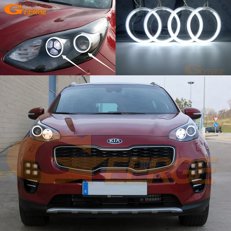 For Kia Sportage KX5 2016 2017 Excellent Angel Eyes Ultra bright headlight illumination ccfl