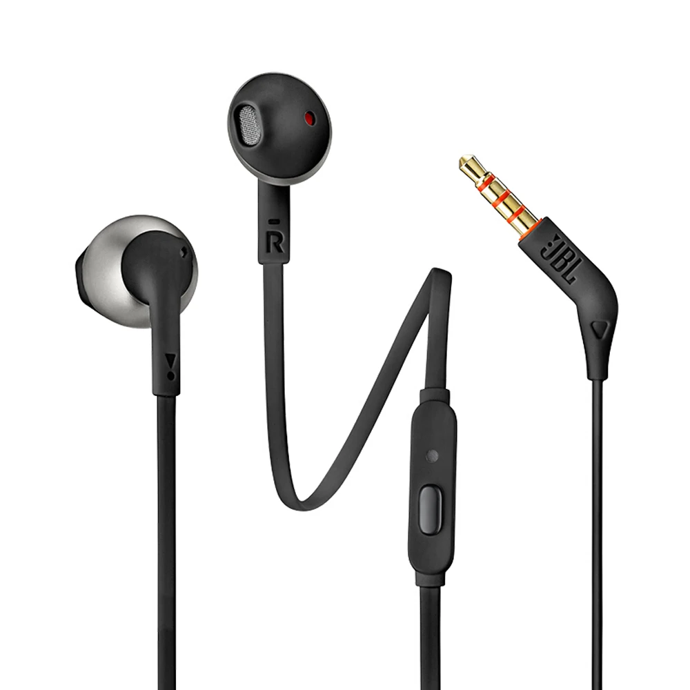 50PCS JBL T205 3 5mm Wired Headphones Game Music Sport Earphone Hands free with Mic For iPhone Android Smartphone Ear Phones fon