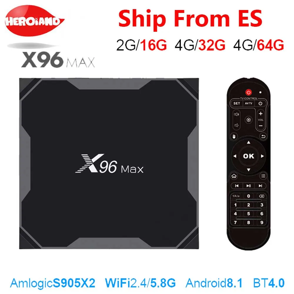 

X96Max Smart TV BOX Android 8.1 Amlogic S905X2 LPDDR4 Quad Core 4GB 32GB 64GB 2.4G&5GHz Wifi BT 1000M 4K Set top box X96 Max X2