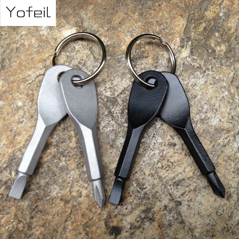 

2Pcs Key Shape Precision Cast Steel Mini Slotted Screwdrivers Keychain Pocket Repair Tool Edc Multifunction Screwdriver