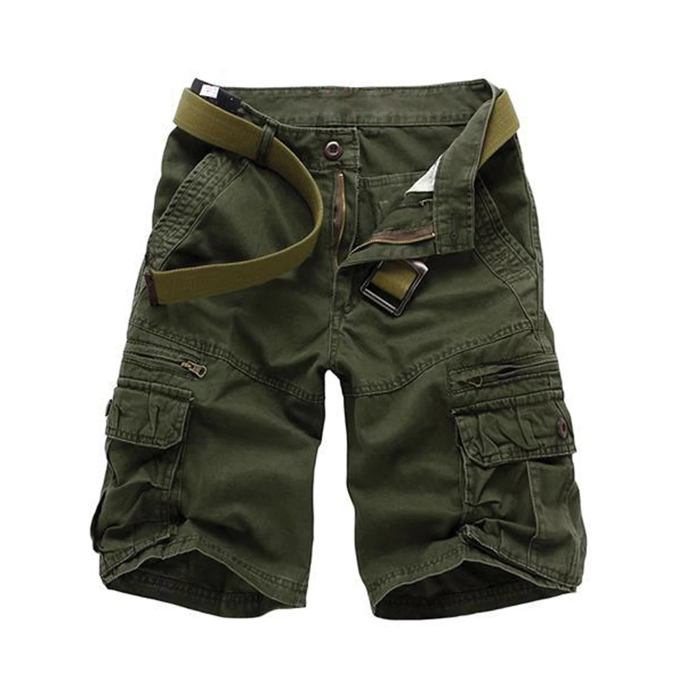 MASCUBE бренд мужские повседневные камуфляжные свободные брюки-карго мужские большие размеры мульти-карман военные брюки комбинезоны - Цвет: Армейский зеленый
