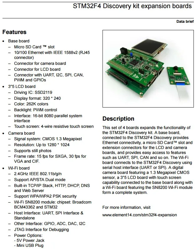 1 шт. x STM32F4DIS-BB ARM STM32F4 Базовая плата для STM32F4 Discovery 10/100 Ethernet RJ45 STM32F4DIS BB