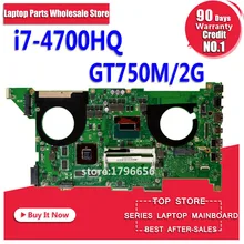 GTX750M/4G I7-4700HQ N750JV Motherboard for ASUS N750JV N750JK laotop Motherboard REV2.0/2.1 N750JV Mainboard HM86 100% Tested