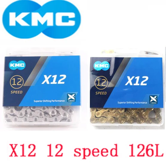جديد KMC X12 12 سرعة 126L الدراجة الجبلية MTB سلسلة دراجات 12 s الذهبي سلسلة مع السحر مقبض ل دراجة أجزاء مع الأصلي مربع